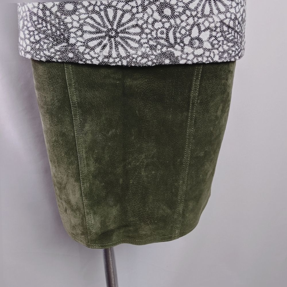 Suede Olive Green Skirt EUC by Winlit Size 28